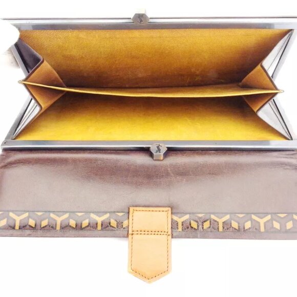 SAINT LAURENT purse Y mark beige leather Authentic - Picture 5 of 9